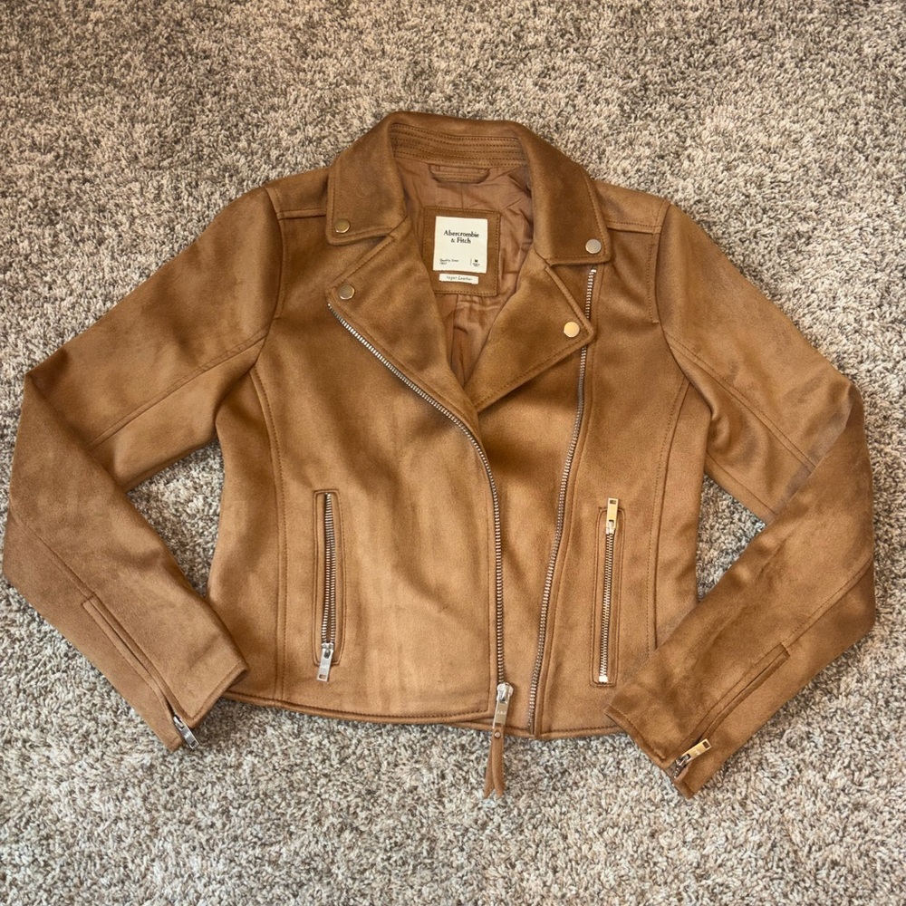Abercrombie & Fitch Tan Vegan Leather Jacket